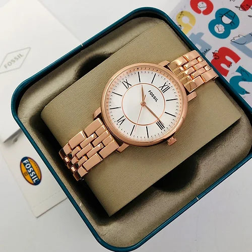 Fossil Rosegold Dial Women's Analog Luxury Watch