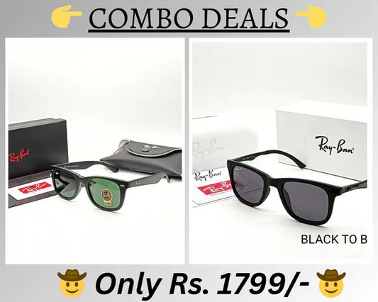 RB New Top Trending Men's Pack Of 2 Combo Hot Favourite Wintage Sunglass For Unisex.