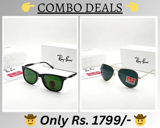 RB New Top Trending Men's Pack Of 2 Combo Hot Favourite Wintage Sunglass For Unisex.