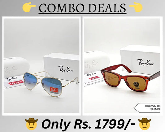 RB New Top Trending Men's Pack Of 2 Combo Hot Favourite Wintage Sunglass For Unisex.
