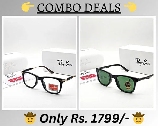 RB New Top Trending Men's Pack Of 2 Combo Hot Favourite Wintage Sunglass For Unisex.