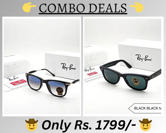 RB New Top Trending Men's Pack Of 2 Combo Hot Favourite Wintage Sunglass For Unisex.