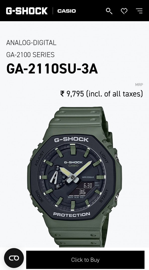 Casio g shock ga2100
