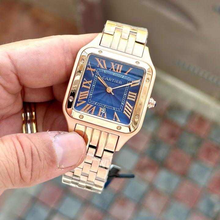 CARTIE_R ROSE GOLD BLUE MENS WATCH