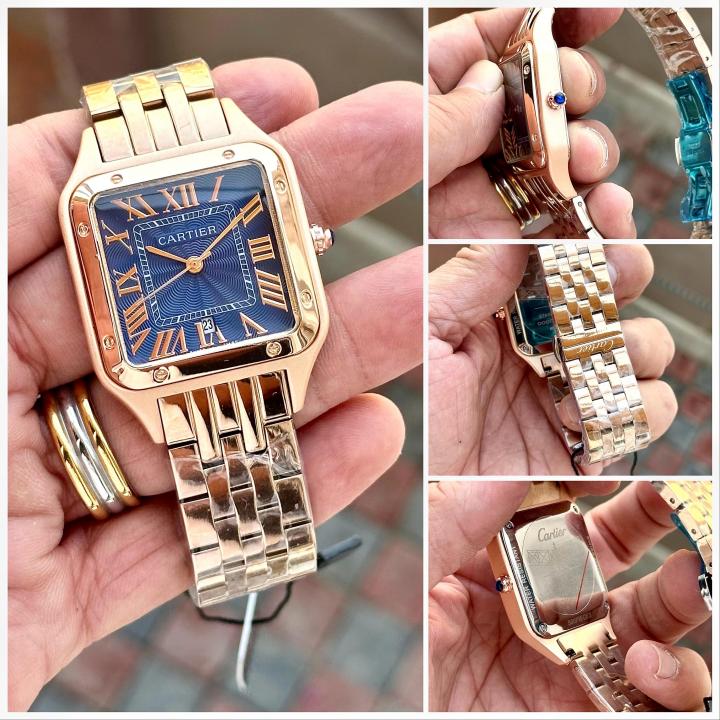 CARTIE_R ROSE GOLD BLUE MENS WATCH