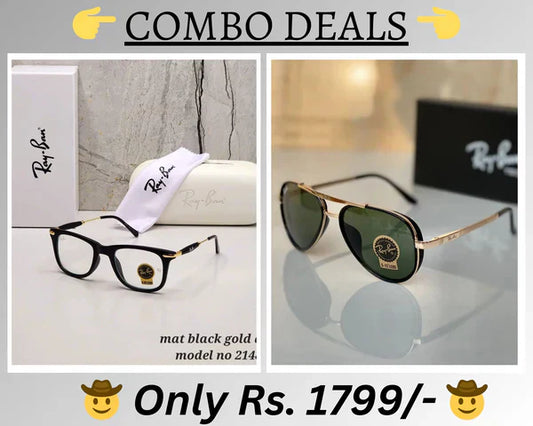 RB New Top Trending Men's Pack Of 2 Combo Hot Favourite Wintage Sunglass For Unisex.