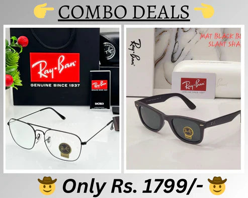 RB New Top Trending Men's Pack Of 2 Combo Hot Favourite Wintage Sunglass For Unisex.