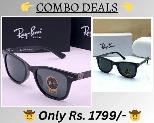 RB New Top Trending Men's Pack Of 2 Combo Hot Favourite Wintage Sunglass For Unisex.