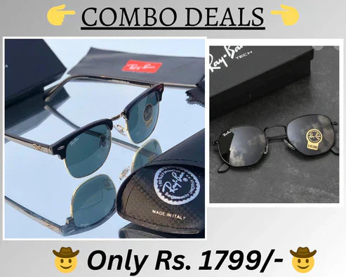 RB New Top Trending Men's Pack Of 2 Combo Hot Favourite Wintage Sunglass For Unisex.
