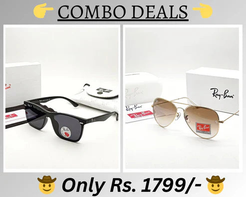 RB New Top Trending Men's Pack Of 2 Combo Hot Favourite Wintage Sunglass For Unisex.
