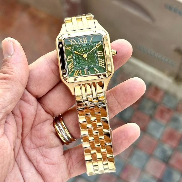 CARTIE_R MENS GOLD GREEN WATCH