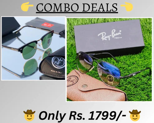 RB New Top Trending Men's Pack Of 2 Combo Hot Favourite Wintage Sunglass For Unisex.