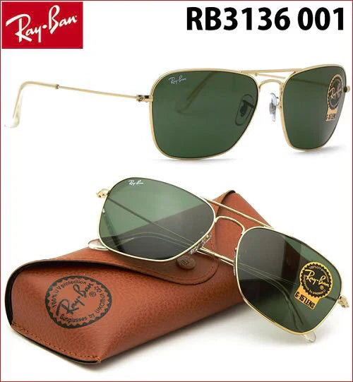 RB Black Gold 3136 Square Aviator Trendy Hot Favourite Wintage Sunglass For Unisex.