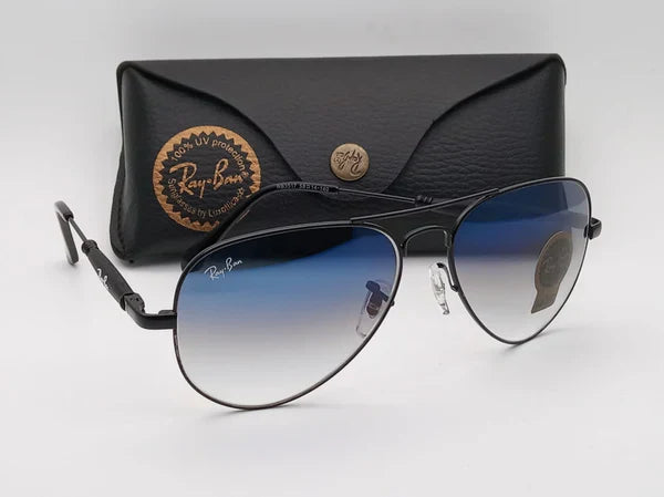 RB Blue Shade & Black 3517 Oval Trendy Hot Favourite Wintage Sunglass For Unisex.