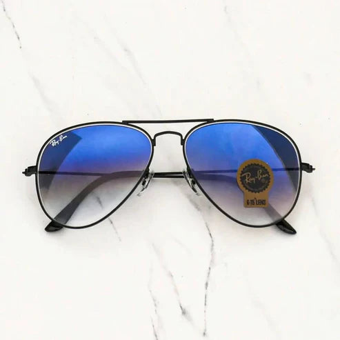 RB Blue Shade & Black 3026 Aviator Hot Favourite Wintage Sunglass For Unisex.