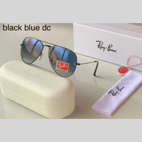 RB Blue Shaded & Black ( 3026 ) Aviator Men's Hot Favorite Trendy Sunglasses.
