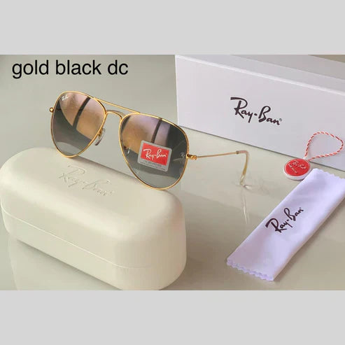 RB Black Shaded & Gold ( 3026 ) Aviator Men's Hot Favorite Trendy Sunglasses.