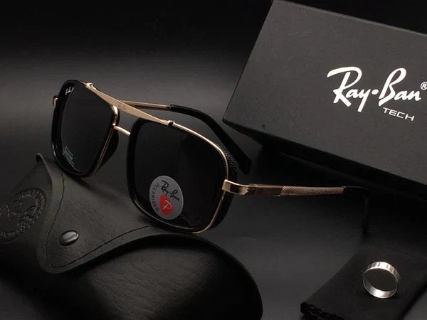 RB Black & Gold 4413 Aviator Trendy Hot Favourite Wintage Sunglass For Unisex.