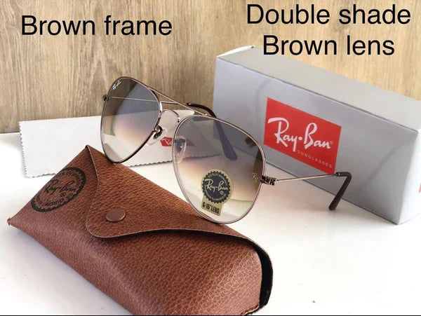 RB Brown Shade Brown 3026 Aviator Trendy Hot Favourite Wintage Sunglass For Unisex.