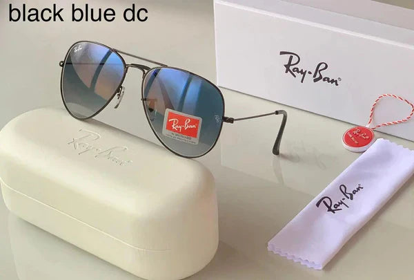 RB Blue Shade Black 3026 Aviator Trendy Hot Favourite Wintage Sunglass For Unisex.